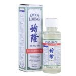 Clear 2 fluid ounce bottle, Kwan Loong brand, with Chinese and English text.